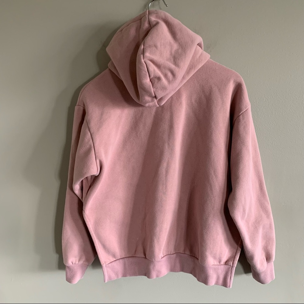 Everlane • pale pink cropped side slit hoodie xs - Picture 5 of 7